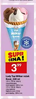 Twój Market Lody Top Milker rożek Koral oferta