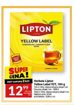 Twój Market Herbata czarna Lipton Yellow Label 92T oferta
