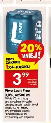 Twój Market Piwo bezalkoholowe Lech Free 0,0% 4-pak oferta
