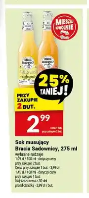 Twój Market Sok musujący Bracia Sadownicy tłoczone jabłko z cytryną oferta