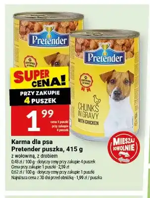 Twój Market Karma dla psa Pretender puszka z wołowiną oferta