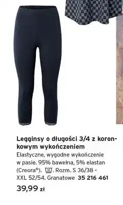 Tchibo Legginsy o długości 3/4 z koronkowym wykończeniem Tchibo oferta