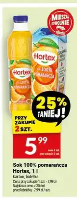 Twój Market Sok 100% pomarańcza Hortex oferta