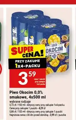 Twój Market Piwo bezalkoholowe Okocim 0,0% smakowe 4-pak oferta