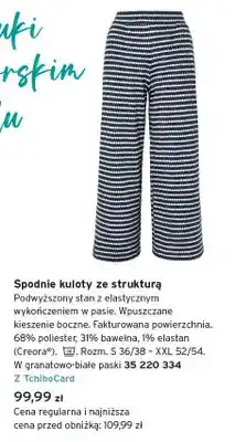 Tchibo Spodnie kuloty ze strukturą Tchibo oferta