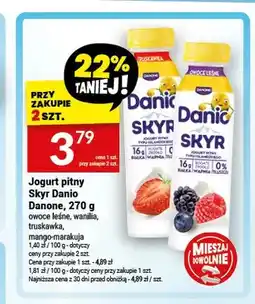 Twój Market Jogurt pitny Skyr Danio o smaku owoców leśnych oferta