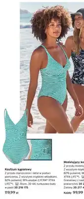 Tchibo Kostium kąpielowy turkusowo-biały w paski oferta