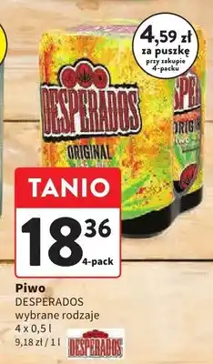 Intermarche Piwo Desperados wybrane rodzaje 4-pak oferta