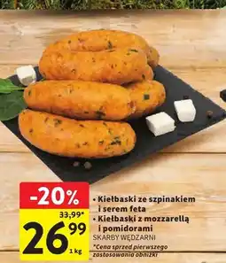 Intermarche Kiełbaski ze szpinakiem i serem feta Skarby Wędzarni oferta