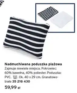 Tchibo Nadmuchiwana poduszka plażowa granatowo-biała oferta