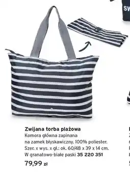 Tchibo Zwijana torba plażowa w granatowo-białe paski oferta