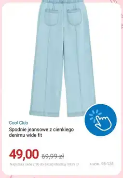 Smyk Spodnie jeansowe z cienkiego denimu wide fit Cool Club oferta
