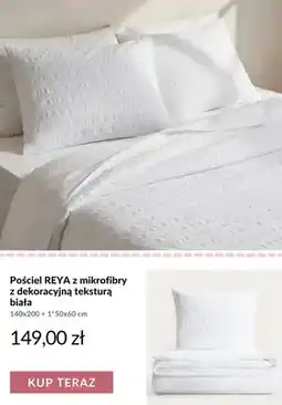 Homla Pościel REYA z mikrofibry z dekoracyjną teksturą biała 140x200 + 1x50x60 cm oferta