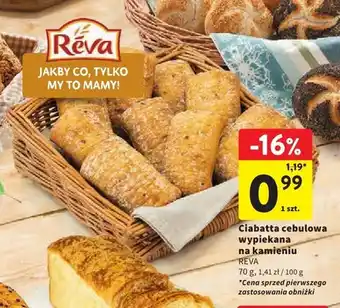 Intermarche Ciabatta cebulowa wypiekana na kamieniu Reva oferta