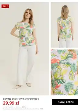 Greenpoint Top damski Greenpoint biały z kolorowym wzorem tropic oferta