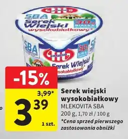 Intermarche Serek wiejski wysokobiałkowy Mlekovita SBA oferta