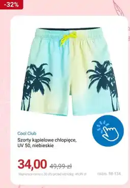 Smyk Szorty kąpielowe chłopięce Cool Club UV 50 niebieskie oferta