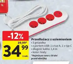 Intermarche Przedłużacz z uziemieniem z portem USB oferta