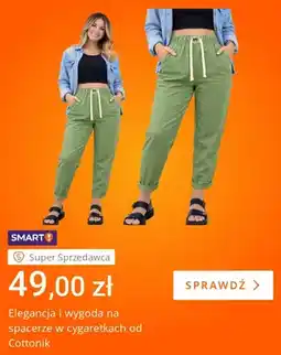 Allegro Spodnie cygaretki damskie Cottonik oferta