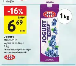 Intermarche Jogurt owocowy Mlekovita Jogurt Polski jagodowy oferta