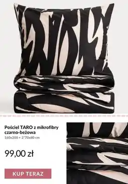 Homla Pościel Taro z mikrofibry czarno-beżowa 160x200+2*70x80 cm oferta