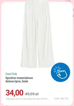 Smyk Spodnie materiałowe dziewczęce Cool Club białe oferta