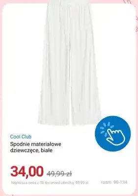 Spodnie materiałowe dziewczęce Cool Club białe