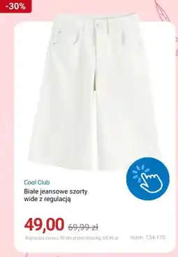 Smyk Szorty jeansowe Cool Club białe wide z regulacją oferta