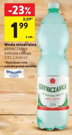 Intermarche Kryniczanka Woda mineralna oferta