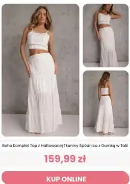 Renee Komplet damski Renee Boho Komplet Top z Haftowanej Tkaniny Spódnica z Gumką w Talii oferta