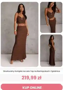 Renee Strukturalny komplet na lato top na ramiączkach i spódnica Renee oferta
