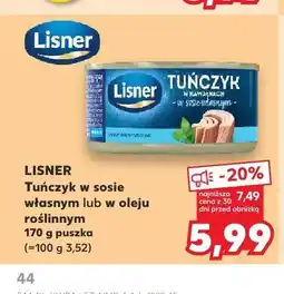 Kaufland Tuńczyk w oleju roślinnym Lisner oferta