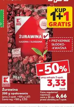 Kaufland Żurawina suszona i słodzona K-Classic oferta
