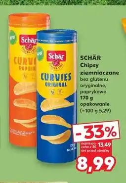 Kaufland Chipsy ziemniaczane bez glutenu Schär Curvies oryginalne oferta