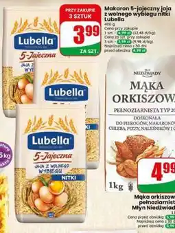 Dino Makaron 5-jajeczny jaja z wolnego wybiegu nitki Lubella oferta
