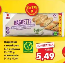 Kaufland Bagietka czosnkowa lub ziołowa 2 x 175 g opakowanie oferta