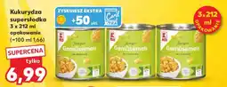 Kaufland Kukurydza supersłodka 3 x 212 ml opakowanie oferta