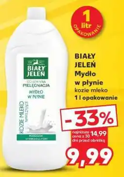 Kaufland BIAŁY JELEŃ Mydło w płynie kozie mleko 1 l opakowanie oferta