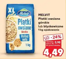 Kaufland MELVIT Płatki owsiane górskie lub błyskawiczne 1 kg opakowanie oferta