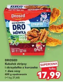 Kaufland DROSED Kubekek stripsy i skrzydełka z kurczaka + dwa sosy oferta