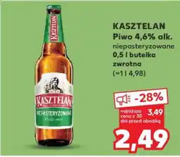 Kaufland KASZTELAN Piwo 4,6% alk. niepasteryzowane 0,5 l butelka zwrotna oferta