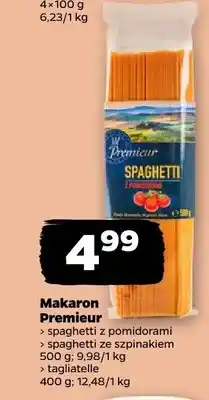 Netto Makaron spaghetti ze szpinakiem Premier oferta