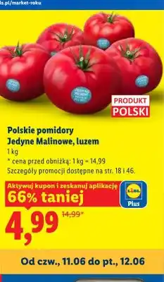 Lidl Pomidory polskie Jedyne Malinowe luzem oferta