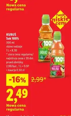 Lidl Sok 100% Kubuś oferta