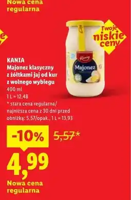 Lidl Majonez klasyczny z żółtkami jaj od kur z wolnego wybiegu Kania oferta