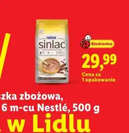 Lidl Kaszka zbożowa bezglutenowa Nestlé Sinlac oferta