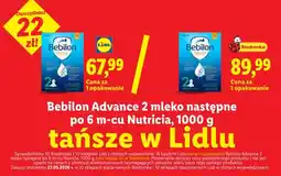 Lidl Mleko następne Bebilon Advance 2 po 6 m-cu Nutricia oferta