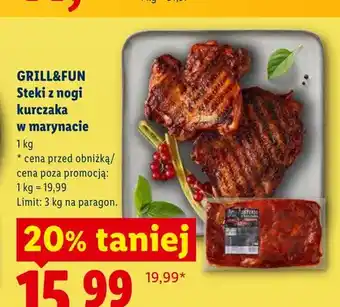 Lidl Steki z nogi kurczaka w marynacie Grill&Fun oferta