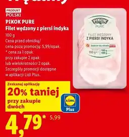 Lidl Filet wędzony z piersi indyka Pikok Pure oferta
