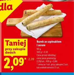 Lidl Burek ze szpinakiem i serem oferta